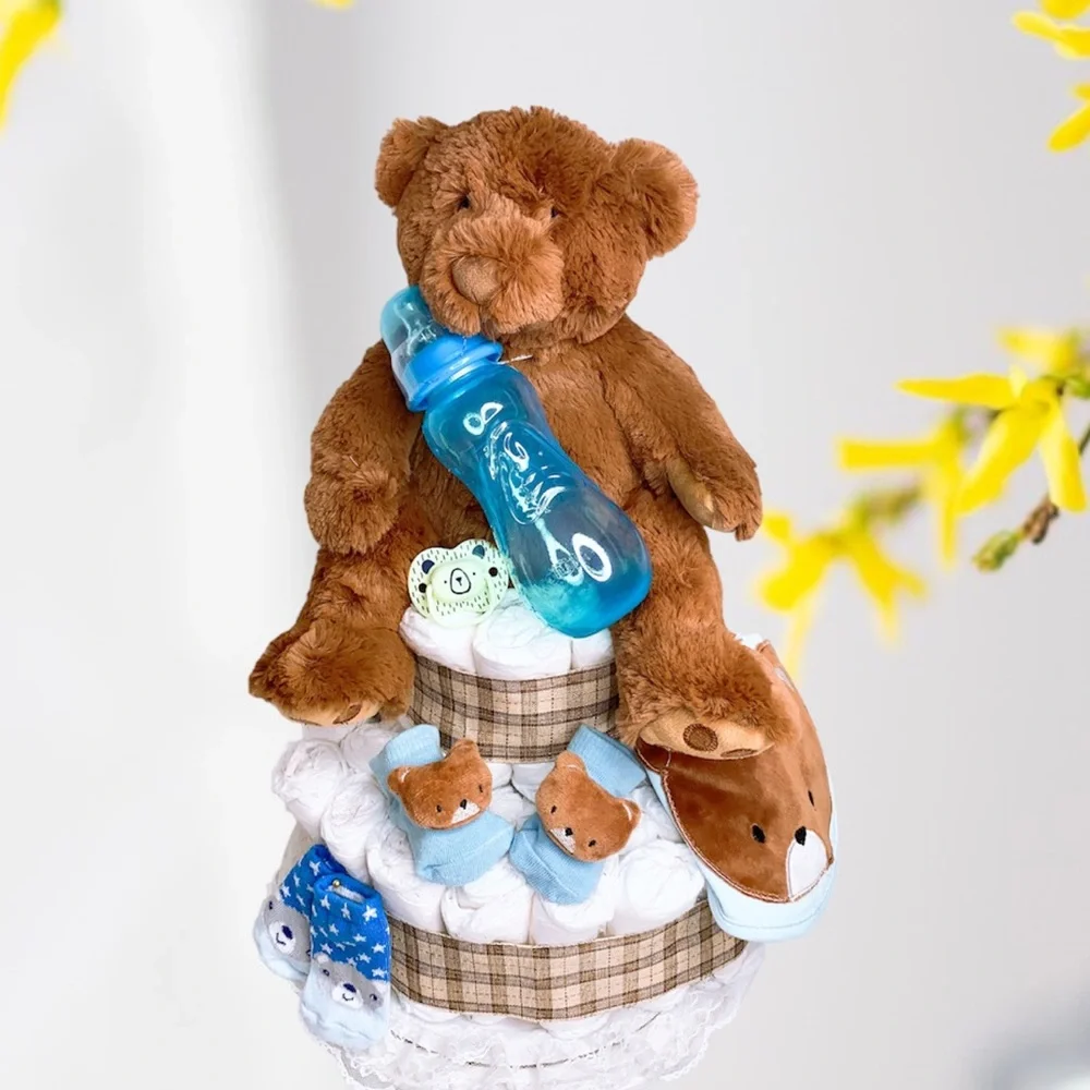 Teddy Bear Diaper Cake